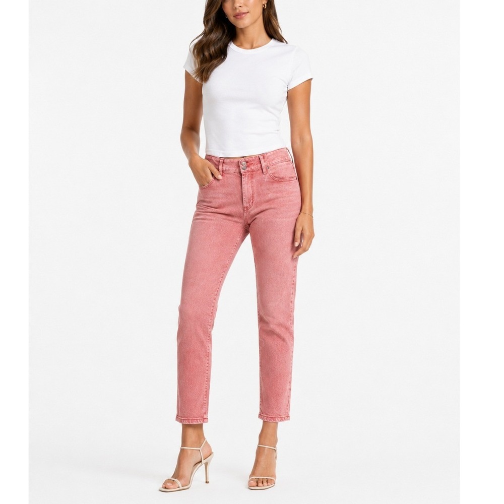 Lilly Pulitzer Worth Straight Jeans Barbie Pink Stretch Denim‎ Pants Size 10